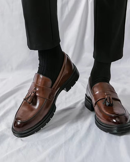 Luxury Brand Shoes Men Fashion plus Size 46 Soft Moccasins Men Loafers High Quality Leather Tassel Shoes Mens Flats Driving Shoe