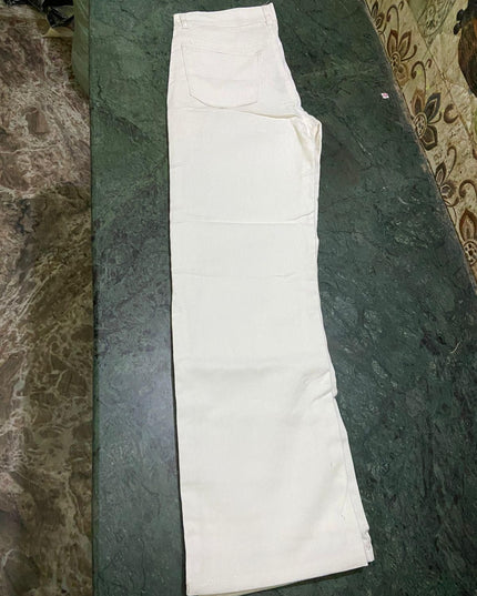 Men's Loose Fit Mid Rise White Jeans