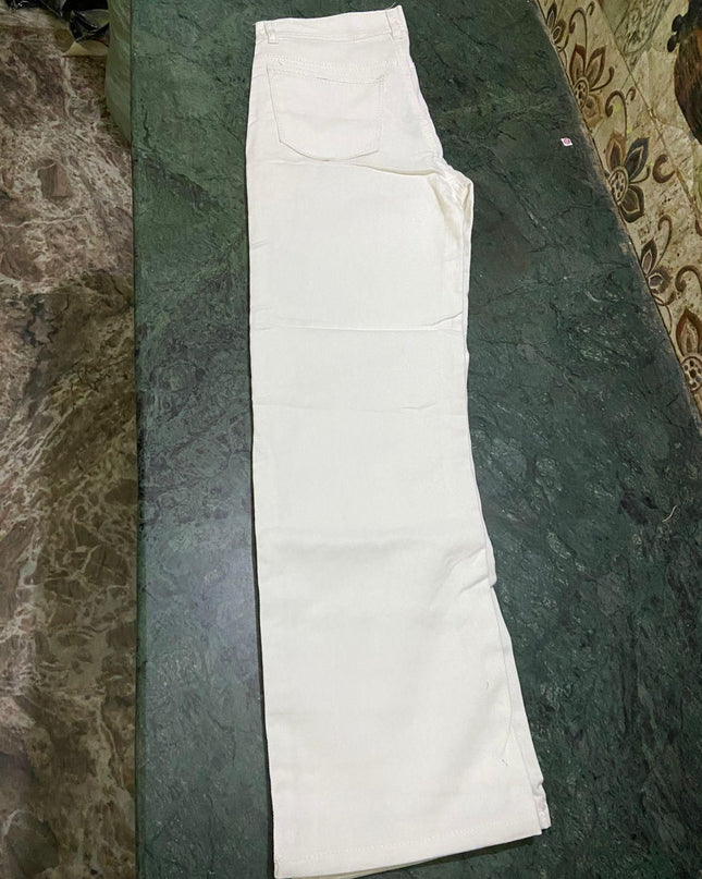 Men's Loose Fit Mid Rise White Jeans