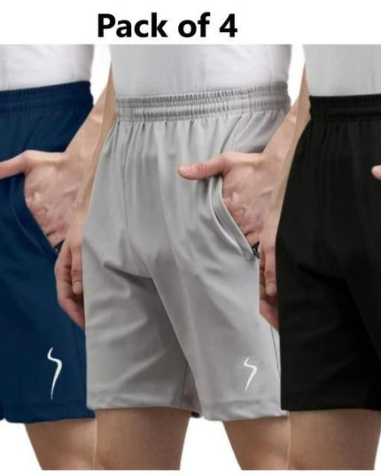 Combo of 4 Men's Cotton Polyester Shorts