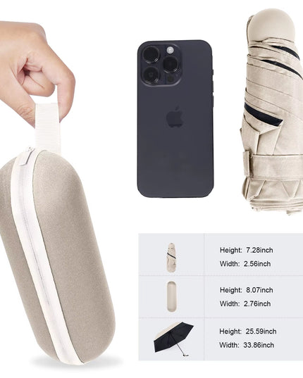 Capsule Umbrella Small and Portable Solid Color Sunshade for Women and Rain Dual Use Protection