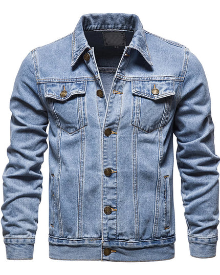 Men Oversized Denim Jacket plus Size Lightweight Button down Lapel Jean Coat Big and Tall Outwear Jackets