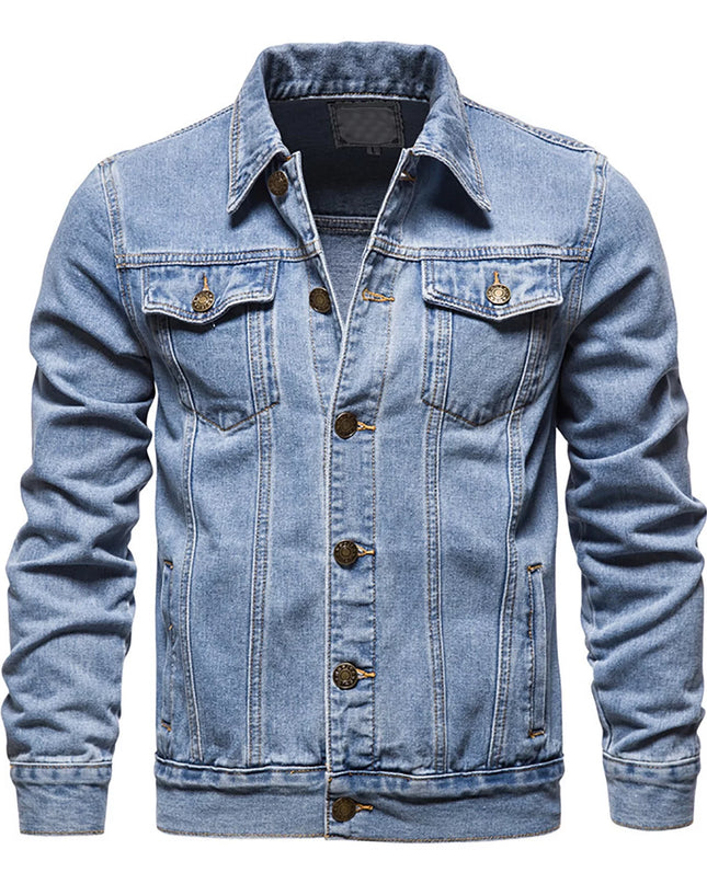 Men Oversized Denim Jacket plus Size Lightweight Button down Lapel Jean Coat Big and Tall Outwear Jackets
