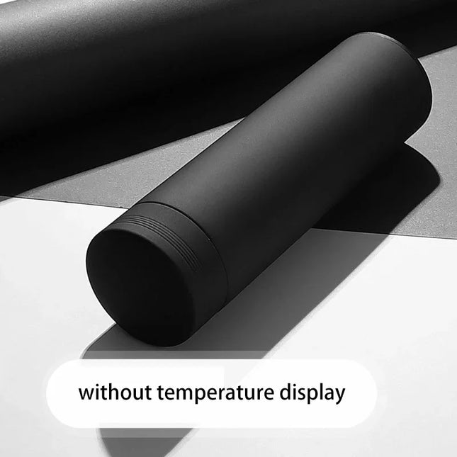 500ml Stainless Steel Vacuum Thermal Water Bottle with Digital Temperature Display - Leakproof Frosted Thermos for Coffee and Milk