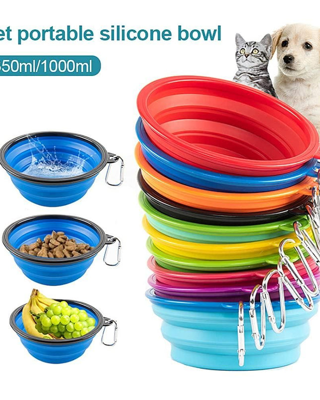 Foldable Silicone Pet Feed Bowl