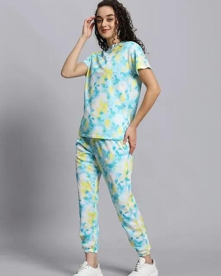 Women's Casual Tie Dye Print Night Suit