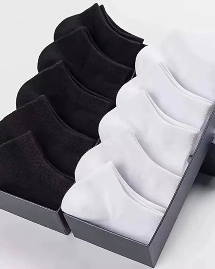 10/12/20/40 Pairs Men Boat Socks Business Sport Sweat Absorption Mature Summer Autumn Solid Color Soft Non Pilling Ankle Socks