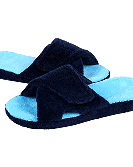 Fuzzy House Slippers for Women New Terry Cloth Arch Support Cotton Slippers Four Seasons Open Toe Indoor Flat Slippers