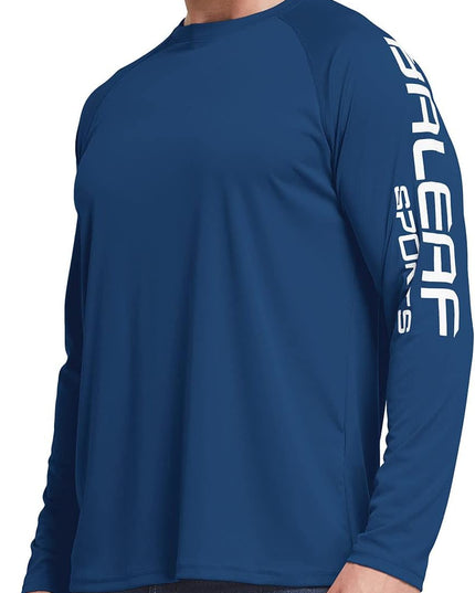Men'S Long Sleeve UV Shirts Sun Protection UPF 50+ Shirt SPF Lightweight Quick Dry Rash Guard for Hiking Fishing Ocean Blue Size L