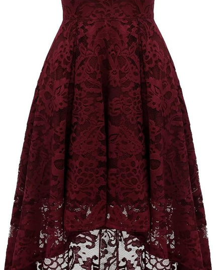 Women Halter Lace Wedding Guest Dress Hi-Lo Cocktail Party Bridesmaid Formal Dresses