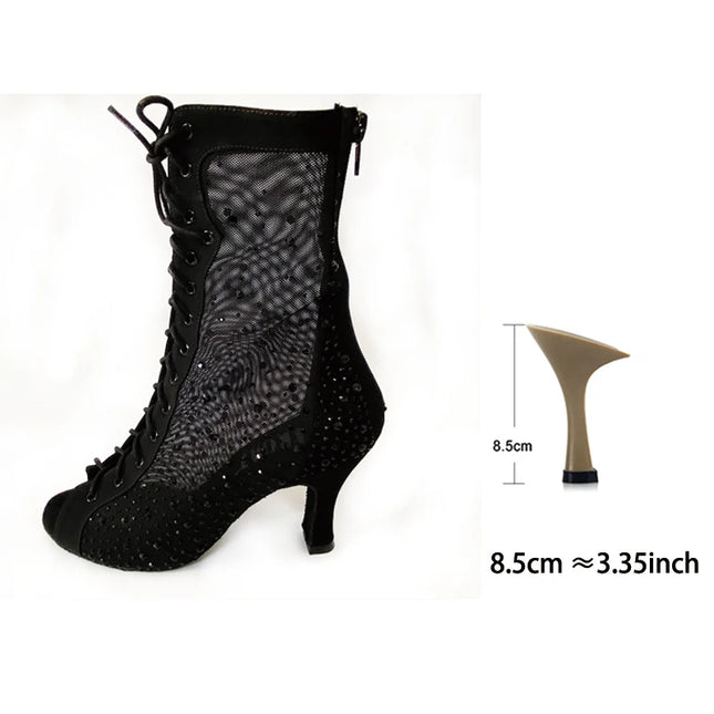 Bachata Dance Boot for Women High Quality Thicker Insole Suede Outsole Latin  in High Heel 3Inch