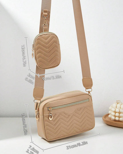 1 Piece Women'S Small Square Shoulder Bag, Quilted Crossbody Handbag with Coin Purse