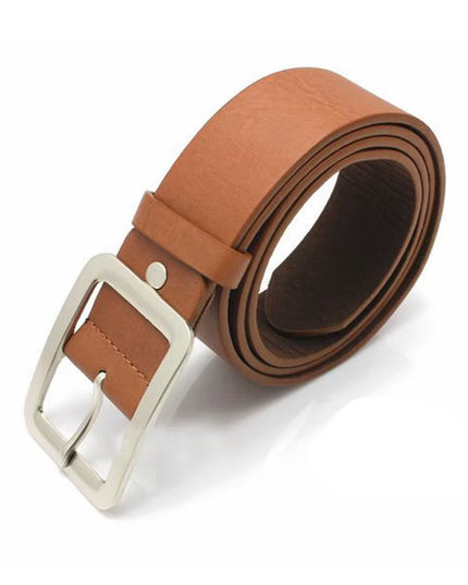 2025 Square Pin Buckles Belts Men Silver Buckle Leather Belts for Jeans Retro Wild Belts for Men Waistbands Students Strap