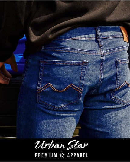 Mens Jeans Relaxed Fit – Straight Leg Stretch Jeans for Men – Ultimate Comfort Superflex Pants