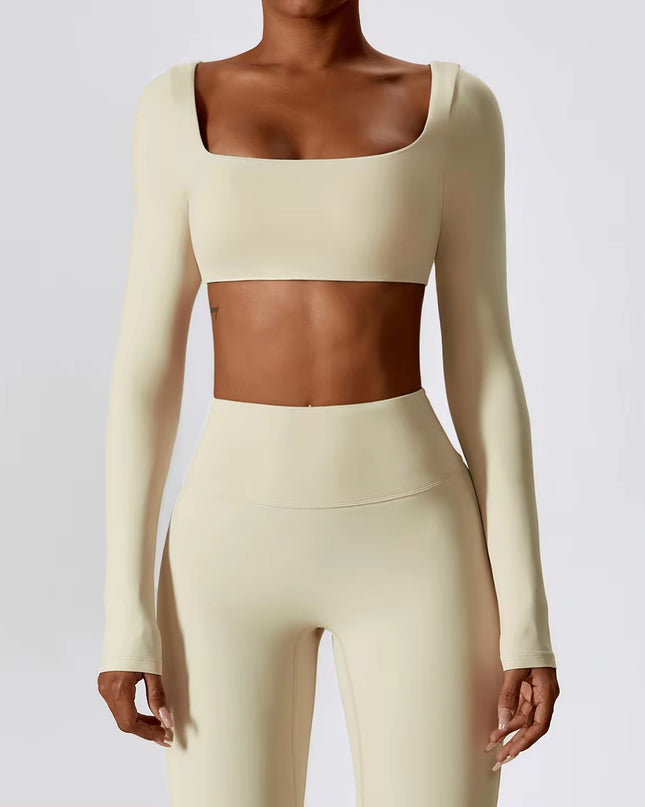 Sexy Yoga Shirts Crop Top Long Sleeves Shirts for Women Yoga Sports Fitness Gym Clothes Workout Tops Sports Shirts
