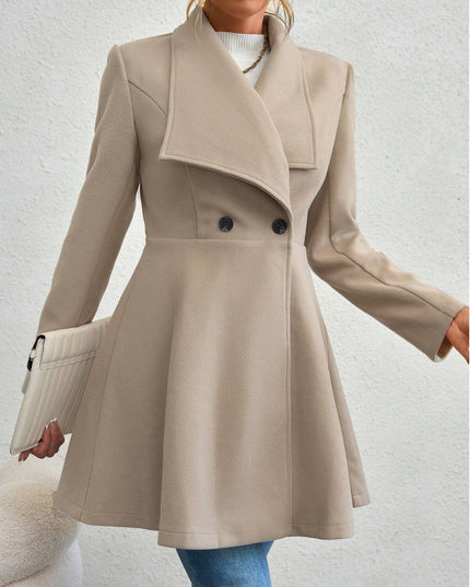 Chiquease Waterfall Collar Double Button Overcoat