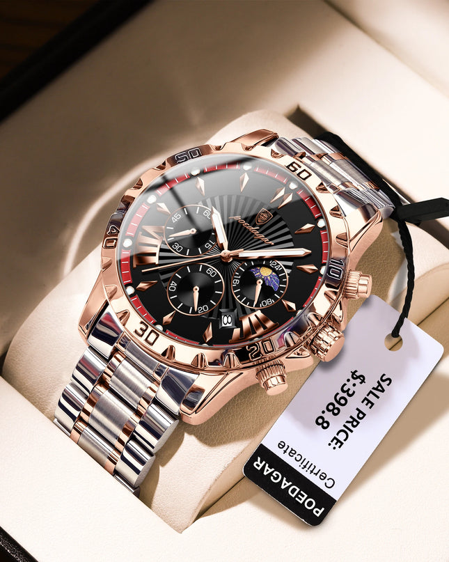 Luxury High Quality Watch for Man Waterproof Luminous Chronograph Date Men Watch Stainless Steel Quartz Men'S Watches