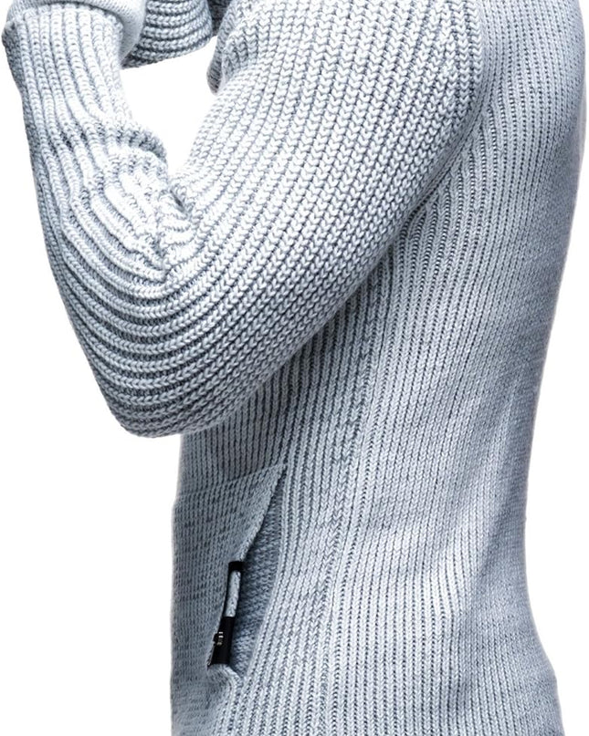 Men’S Knitted Pullover | Long-Sleeved Slim Fit Shirt | Basic Longsleeve Sweatshirt with Shawl Collar for Men