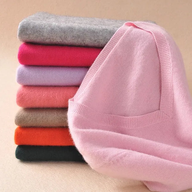 Plus Size S-XXXL Women Wool Pure Cashmere Sweater Pull Femme Long Sleeve Women Knitting Sweaters Pullovers 18 Colors