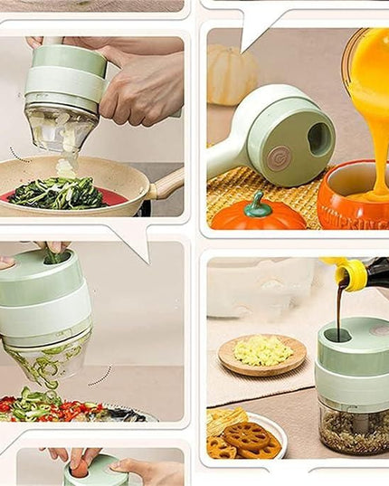 4 in 1 Portable Electric Vegetable Cutter Set