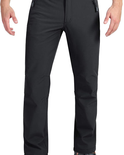 Men'S Lite Waterproof Windproof Fleece Lined Warm Hiking Ski Snow Pants Expandable-Waist