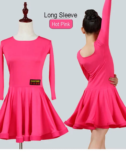 New Girls Ballroom Dancing Waltz Tango Dress Kids Salsa Bachata Latin Dance Costume Latin Dancing Clothes for Sale