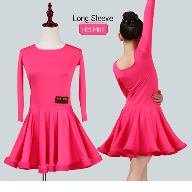 New Girls Ballroom Dancing Waltz Tango Dress Kids Salsa Bachata Latin Dance Costume Latin Dancing Clothes for Sale