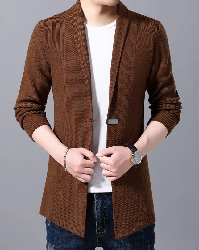 Cardigan Mens Sweaters Spring Autumn Men Casual Cardigan Jacket Man Solid Color Long Sweater Windbreaker Single Button Coats