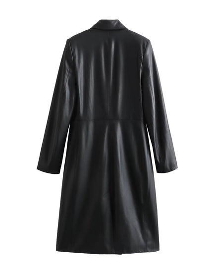 Autumn and Winter New Women'S Clothing Loose Fashion Casual Imitation Leather Coat