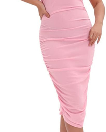 Women Sexy Bodycon Party Dresses Ruched Summer Sleeveless Sequin Clubwear Short Midi Dress