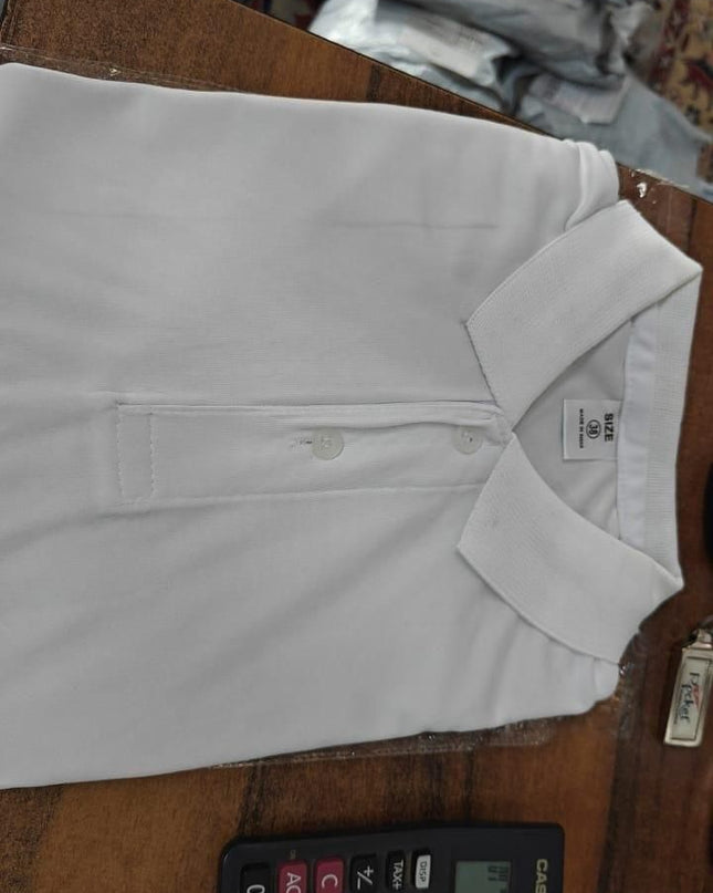 Matte Solid Half Sleeves Men's Polo T-Shirt