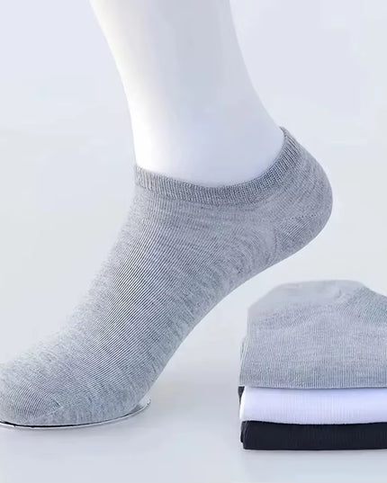 10/12/20/40 Pairs Men Boat Socks Business Sport Sweat Absorption Mature Summer Autumn Solid Color Soft Non Pilling Ankle Socks