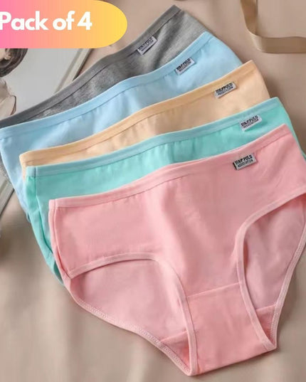 Women's Cotton Comfortable Underwear Pack of 4