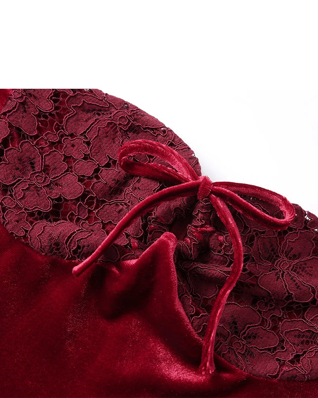 Wedding Guest Dress Women Autumn Maxi Elegant Velvet Prom Dresses Sexy Formal Occasion Party Dress with Lace Glove
