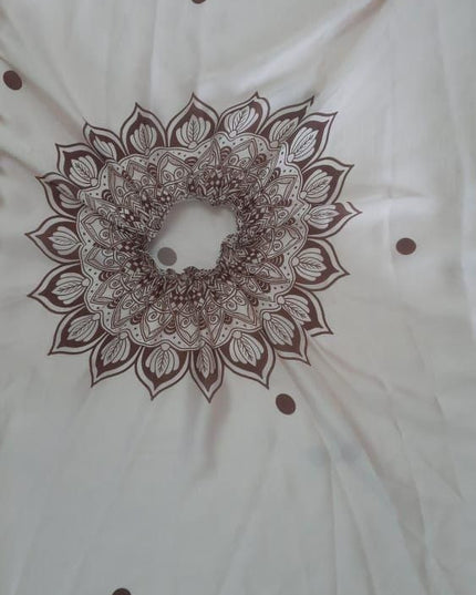 Satin Silk Printed Kaftan Saree With Unstitched Blouse