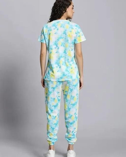 Women's Casual Tie Dye Print Night Suit