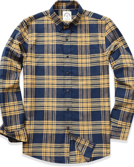 ® Flannel Shirt for Men Casual Button down Work Soft All Cotton Lightweight Flannel Mens Plaid Shirts Long Sleeve