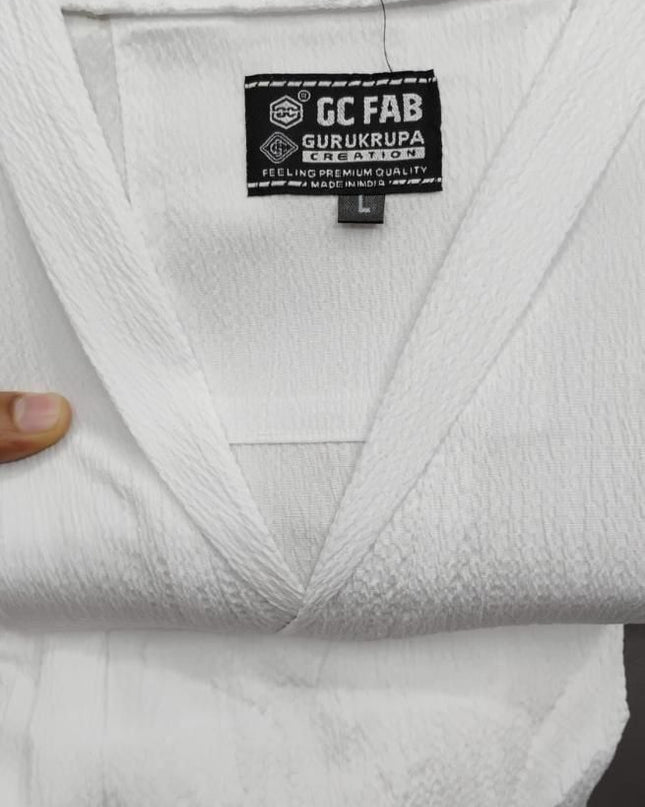 Men's Crinkled Co-Ord Set White