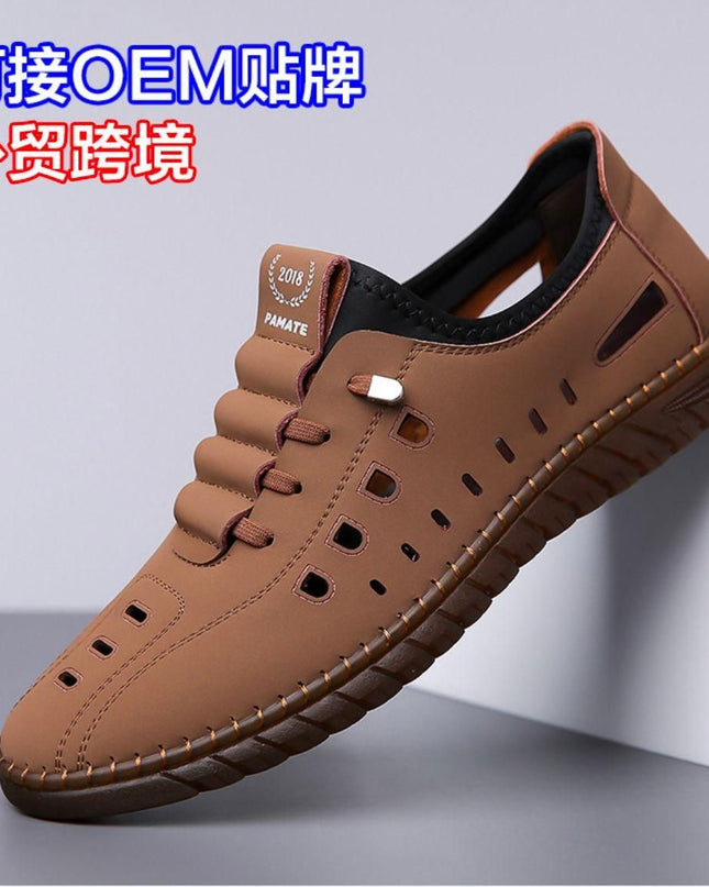 Men's Stylish Laser Cut Tan Casual Shoes