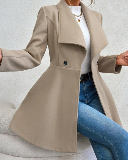 Chiquease Waterfall Collar Double Button Overcoat