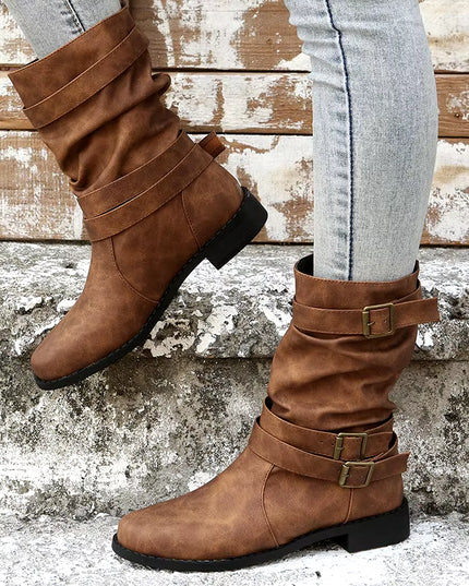 Women'S Boots plus Sizes 41 42 43 Suede Platform Knee High Boots Slim Winter plus Velvet Stretch Boots round Toe Shoe Woman Buty