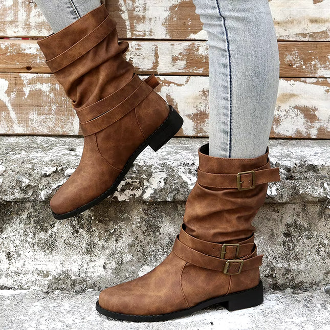 Women'S Boots plus Sizes 41 42 43 Suede Platform Knee High Boots Slim Winter plus Velvet Stretch Boots round Toe Shoe Woman Buty