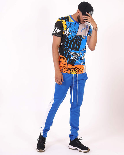 Mens Hipster Hip-Hop Urban Modern Tees - NYC Street Fashion Streetwear Stylish Longline Print T-Shirt