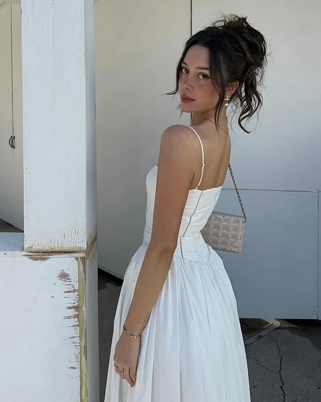 Summer Elegant Dresses for Women 2024 New Arrivals Hollow Out Flare Birthday Party Dresses Midi Print Female Clothing