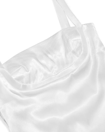 Mingmingxi Summer Lovely Spaghetti Strap a Line Dress Elegant Satin Black Holiday Party Dresses High Strecth Women Dresses 2023