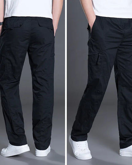 Summer Autumn Fashion Men Pants Casual Cotton Long Pants Straight Joggers Homme plus Size 5Xl 6Xl Flat Trousers for Men Clothing