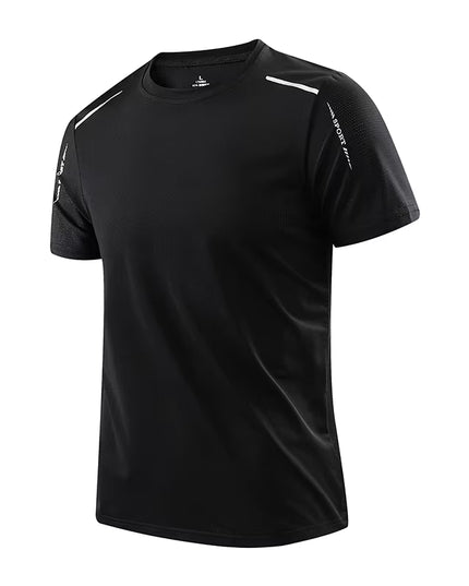 Men'S Running Quick Drying T-Shirts Breathable Hiking Fishing Tees Soft Elasticity Outdoor Sports Short Shirt Summer