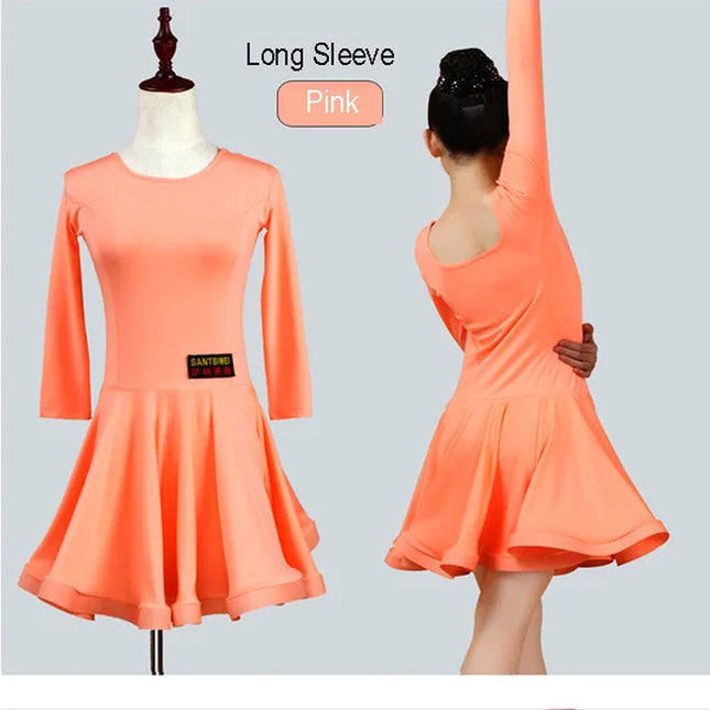 New Girls Ballroom Dancing Waltz Tango Dress Kids Salsa Bachata Latin Dance Costume Latin Dancing Clothes for Sale