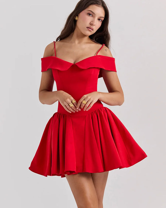 Summer Elegant and Pretty Women'S Dresses Mini off the Shoulder Party Dress Lovely a Line Birthday Dress for Women