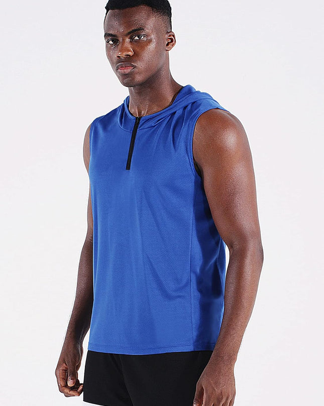 Men'S Running Tank Tops 3 Pack Sleeveless Workout Athletic Shirts with Hoods
